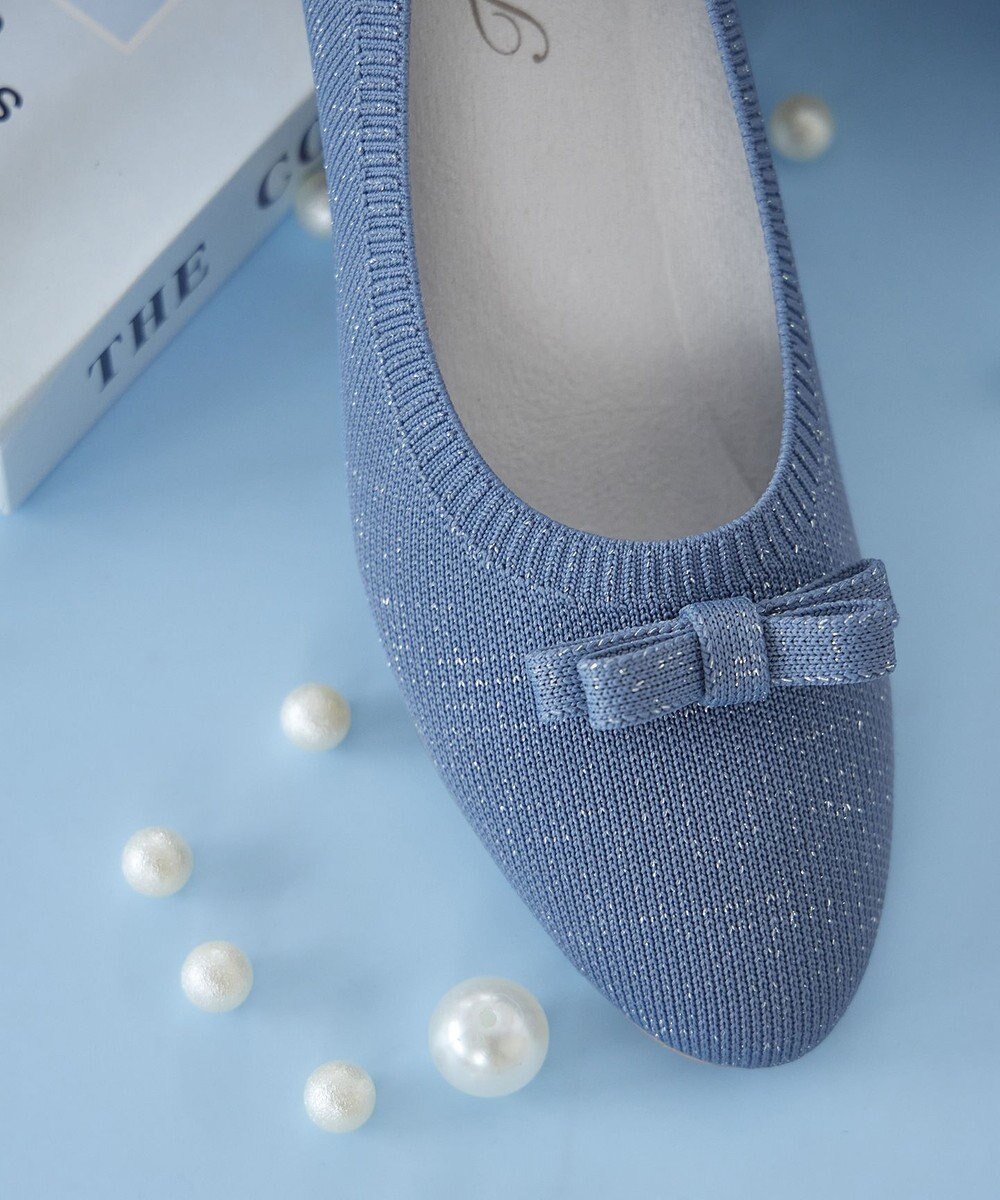 Tiaclasse 【安田美沙子さん着用/小倉優子さん着用・洗える/撥水】プチリボンニットフラットパンプス 