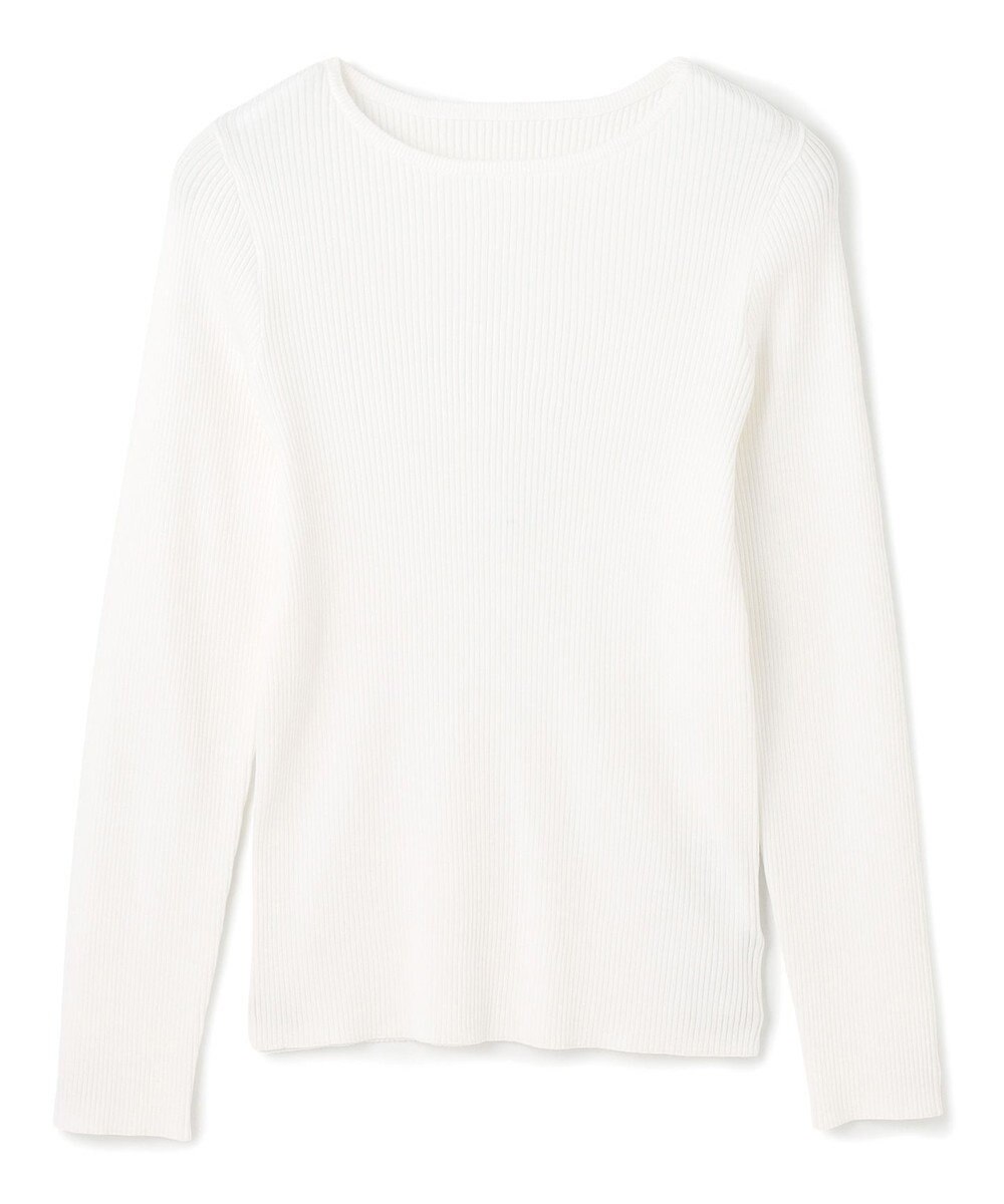 UNFILO マイビューティ リブボートネック ニット 