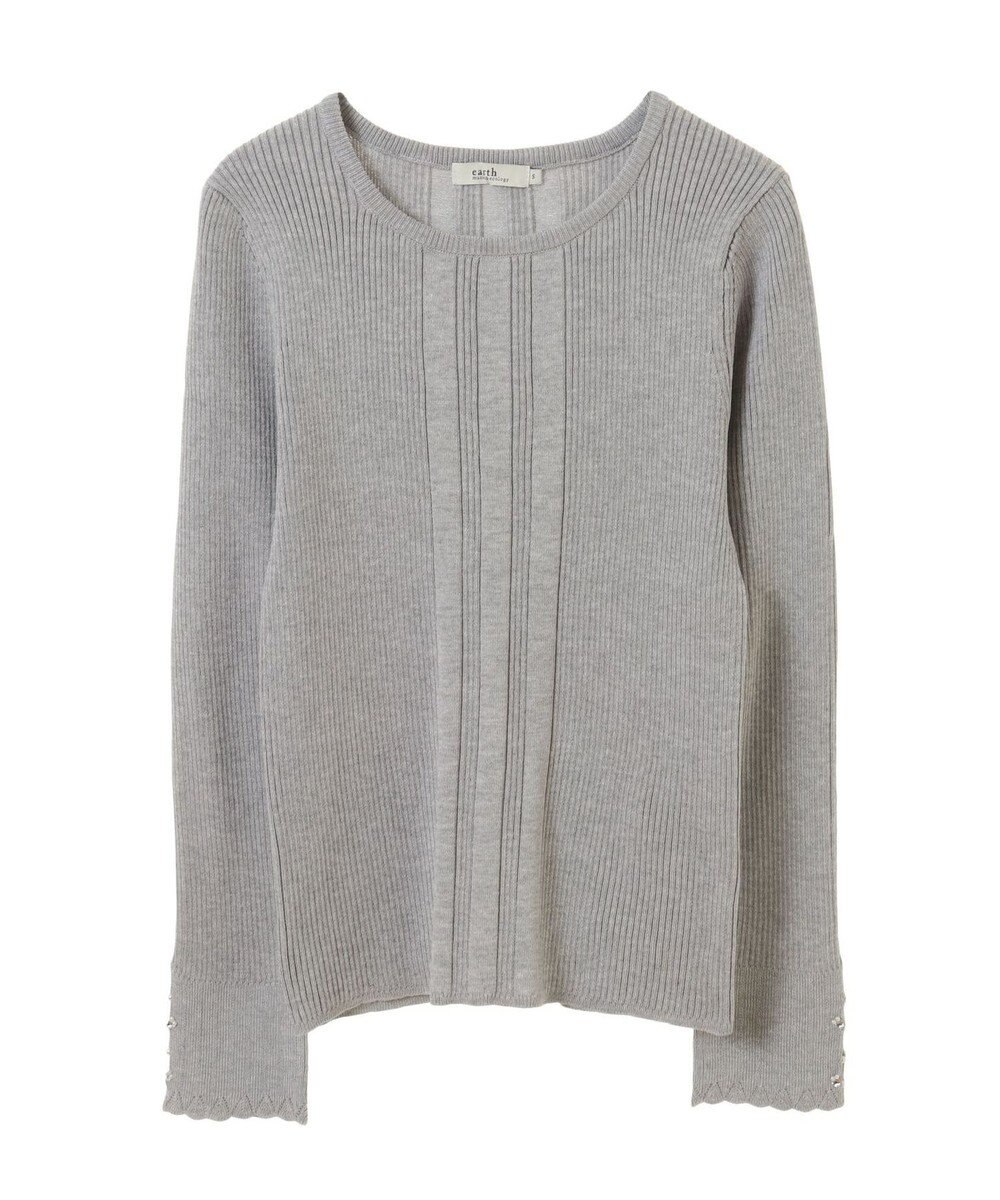 earth music&ecology パール＆ビジュースリーブプルオーバー 