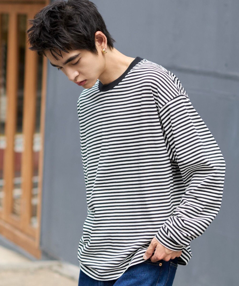 WEGO ワイドスリーブボーダーT（長袖） 