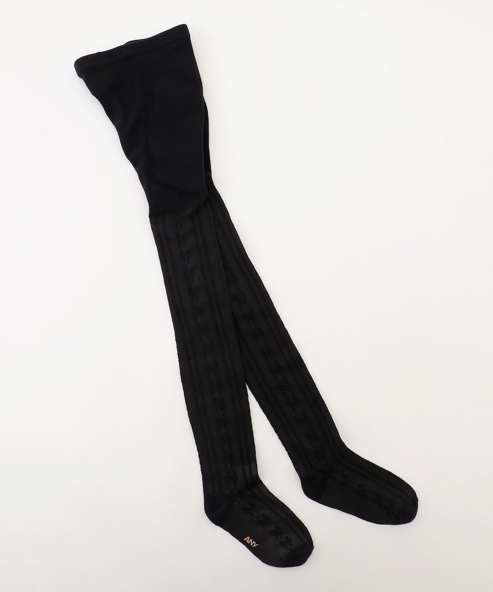 ANY KIDS リボン柄 ジャガードタイツ 