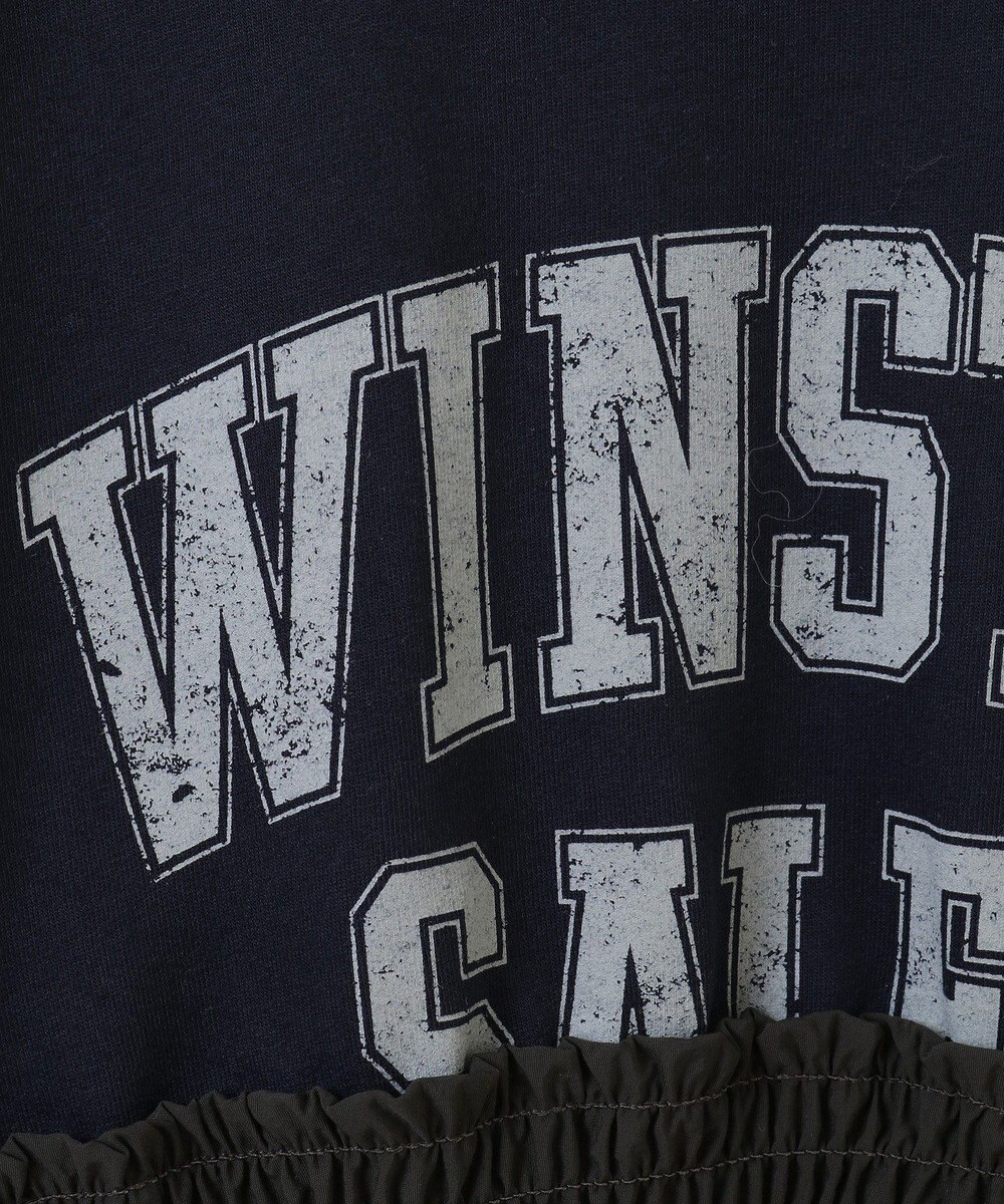 Green Parks ミニ裏毛異素材ドッキングロゴプルオーバー 