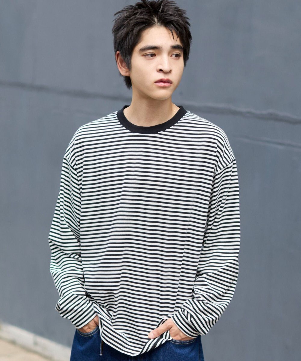 WEGO ワイドスリーブボーダーT（長袖） 