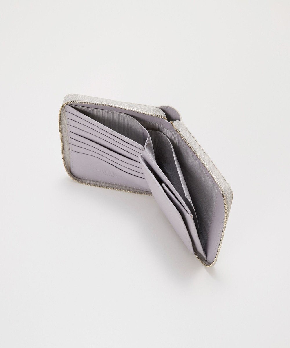 TOPKAPI 【TREASURE TOPKAPI】ウォッシュド レザー メタリック ラウンドファスナー 二つ折り財布/パスポート対応 