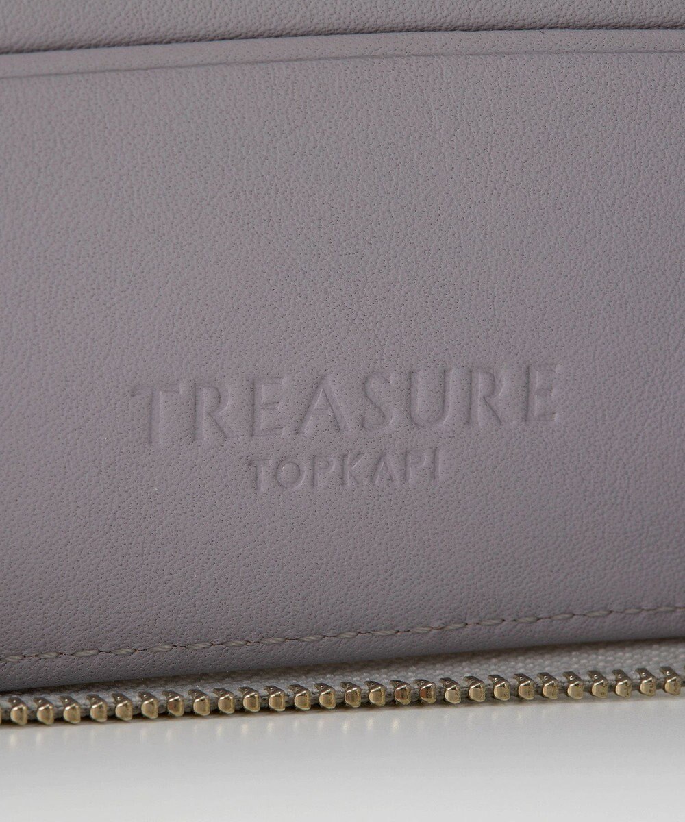 TOPKAPI 【TREASURE TOPKAPI】ウォッシュド レザー メタリック ラウンドファスナー 二つ折り財布/パスポート対応 
