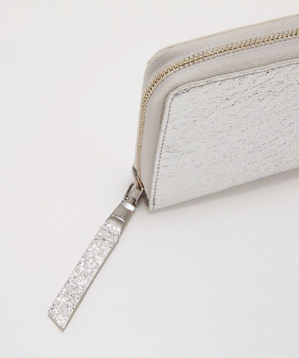 TOPKAPI 【TREASURE TOPKAPI】ウォッシュド レザー メタリック ラウンドファスナー 二つ折り財布/パスポート対応 