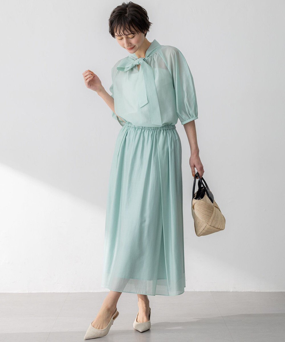 23区 【WEB&一部店舗限定/洗える】ライトシアーミクスチャー スカート 