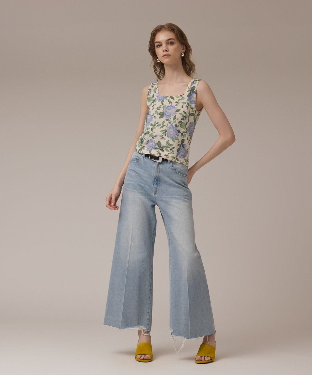 GRACE CONTINENTAL ローズプリントニットトップ 