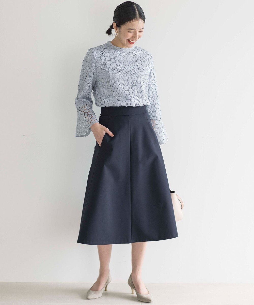 組曲 【WEB限定】フラワーレース 袖フレアトップス 