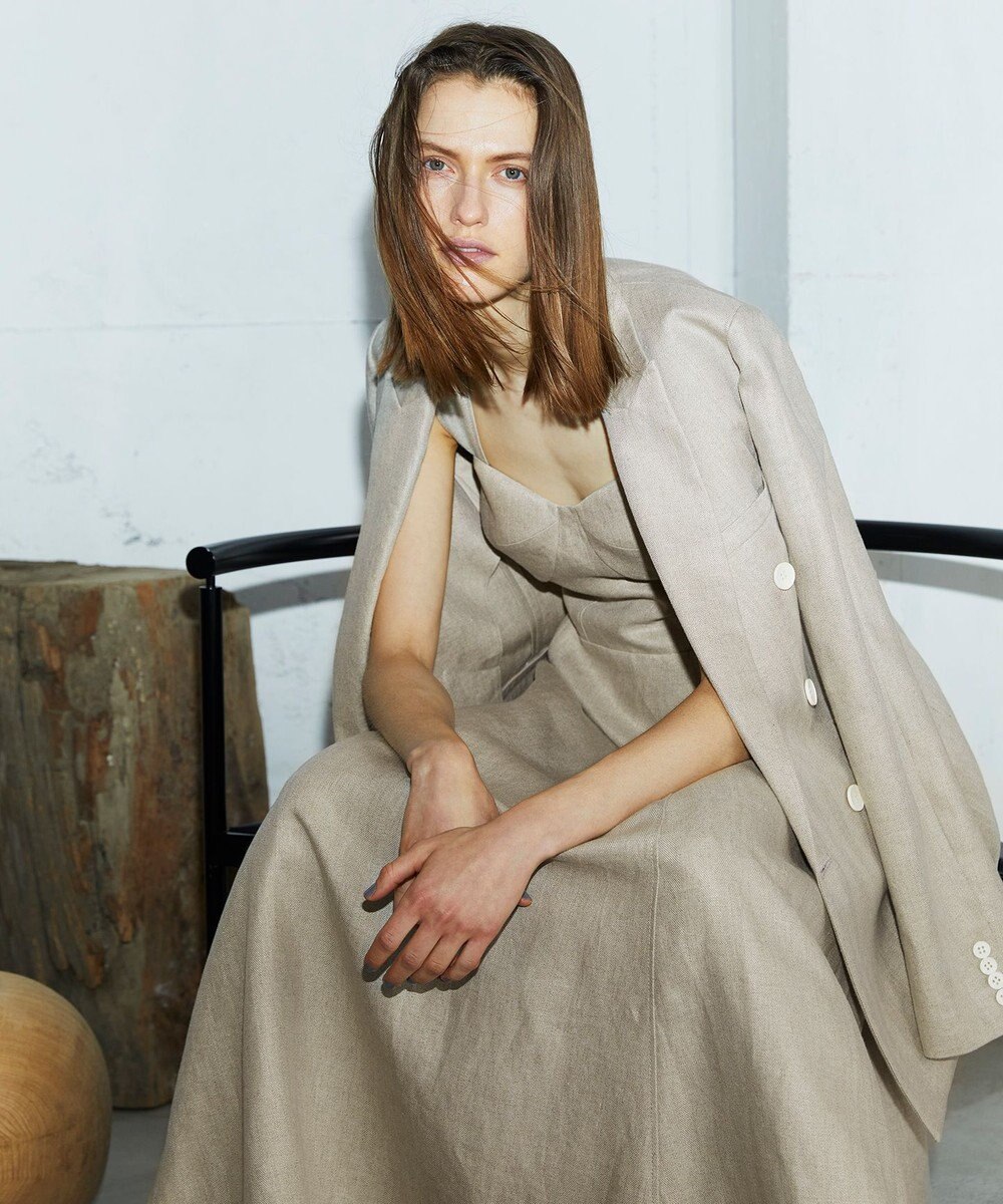 uncrave ヘリンボーン リネン ワンピース（uncrave WHITE） 