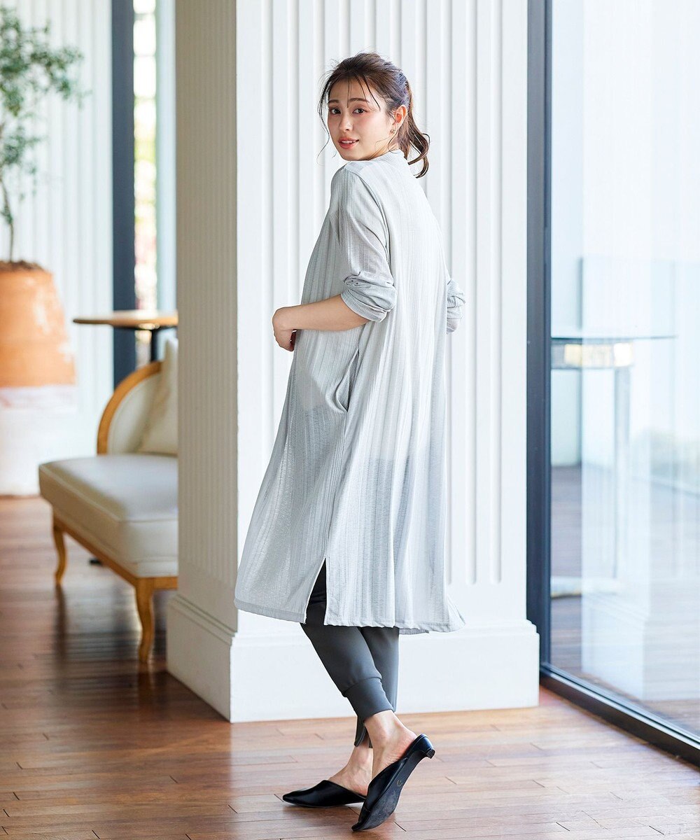 Tiaclasse 【吸水速乾・UVケア・洗える】ランダムリブカットソーカーディガン 