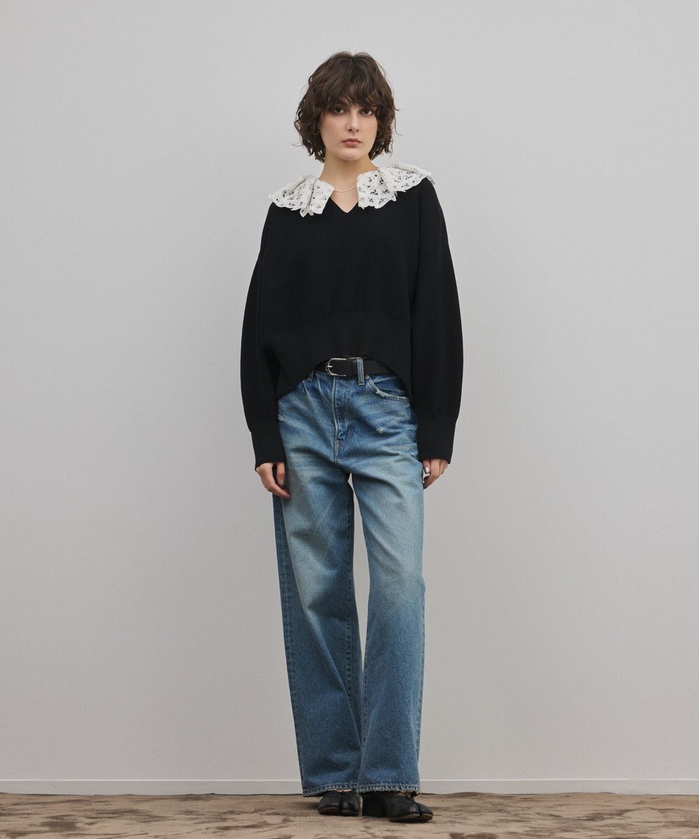 GRACE CONTINENTAL レースカラーニットトップ 