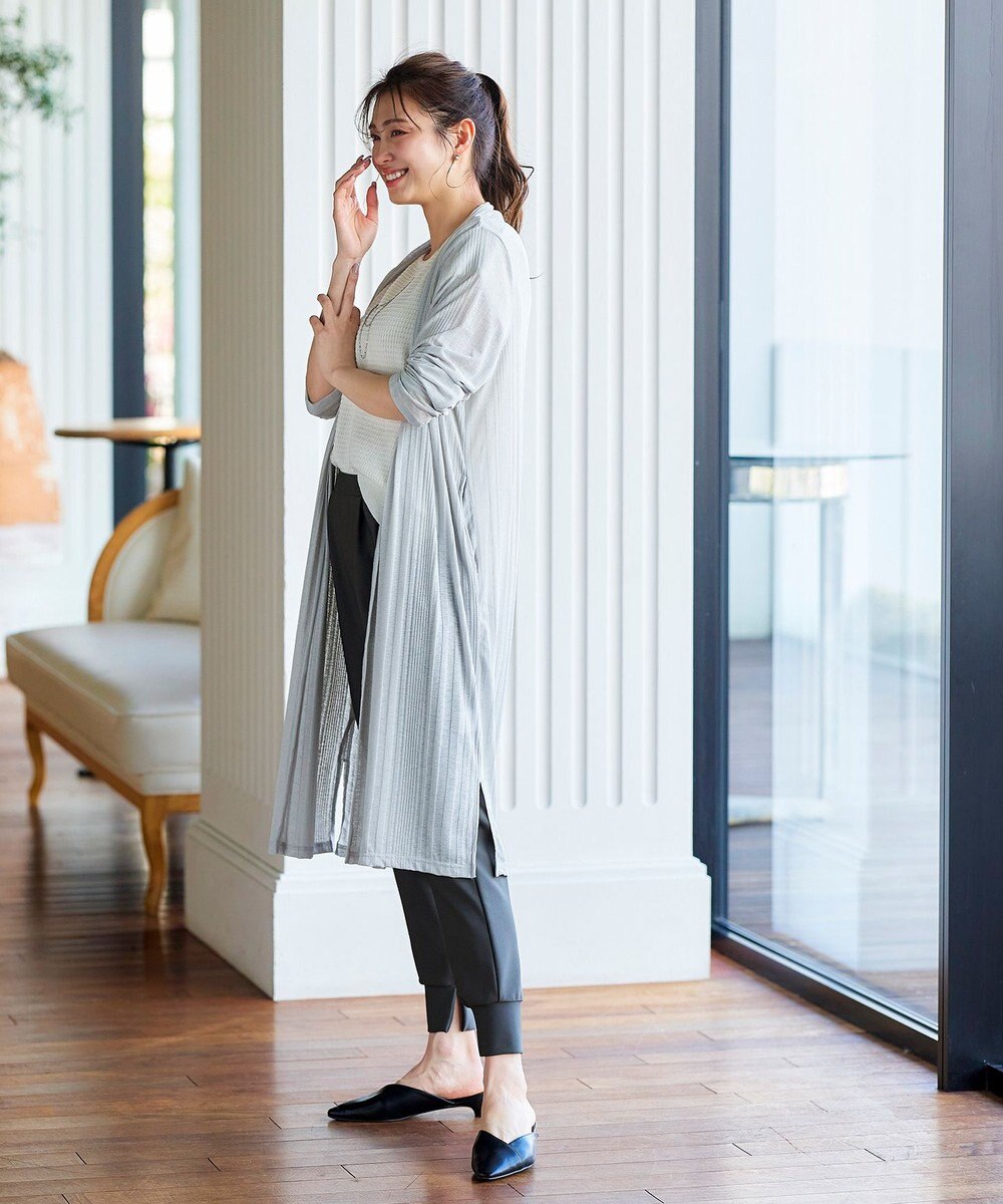 Tiaclasse 【吸水速乾・UVケア・洗える】ランダムリブカットソーカーディガン 