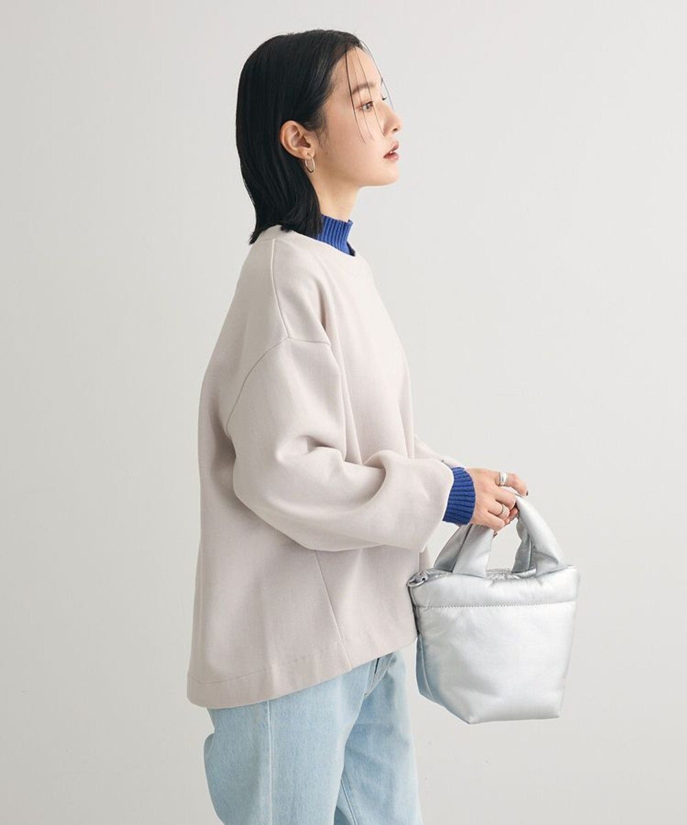 Green Parks 配色リブニットドッキング裏起毛プルオーバ 