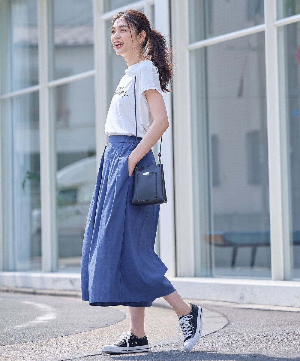 ANY 【汗ジミ防止加工】シルケットスムースフレンチスリーブ刺繍ロゴTシャツ 