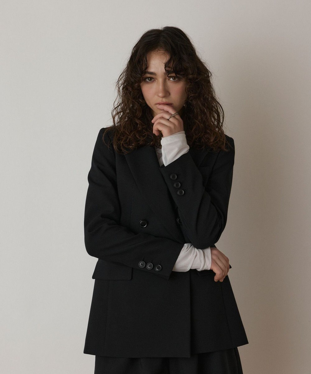 GRACE CONTINENTAL リネンライクダブルジャケット 