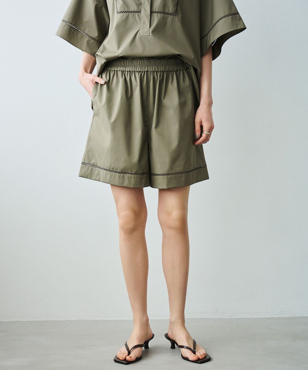 #Newans 【洗える/セットアップ可能】ハシゴレースハーフパンツ 