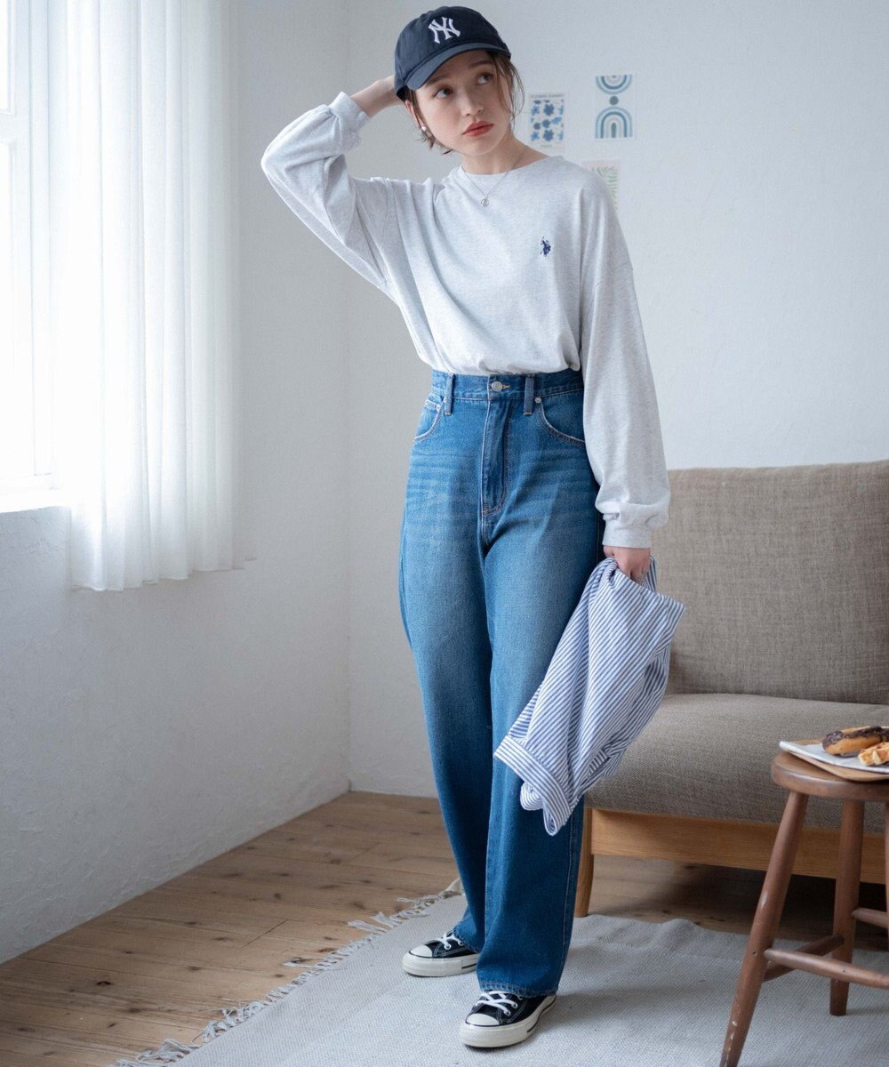 WEGO USPOLOだぼそでカラーロンT 