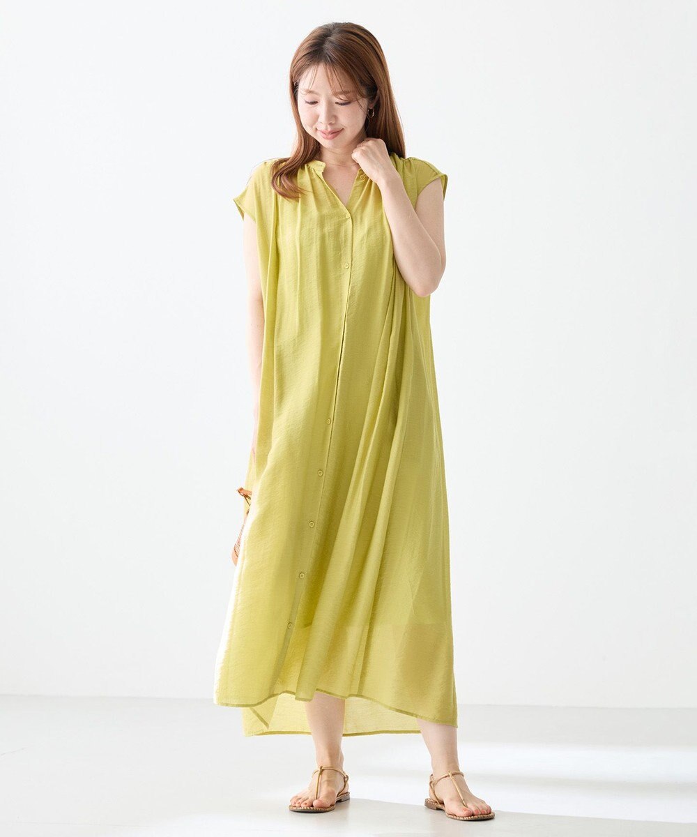 UNFILO ヴィンテージシアー ギャザーワンピース 