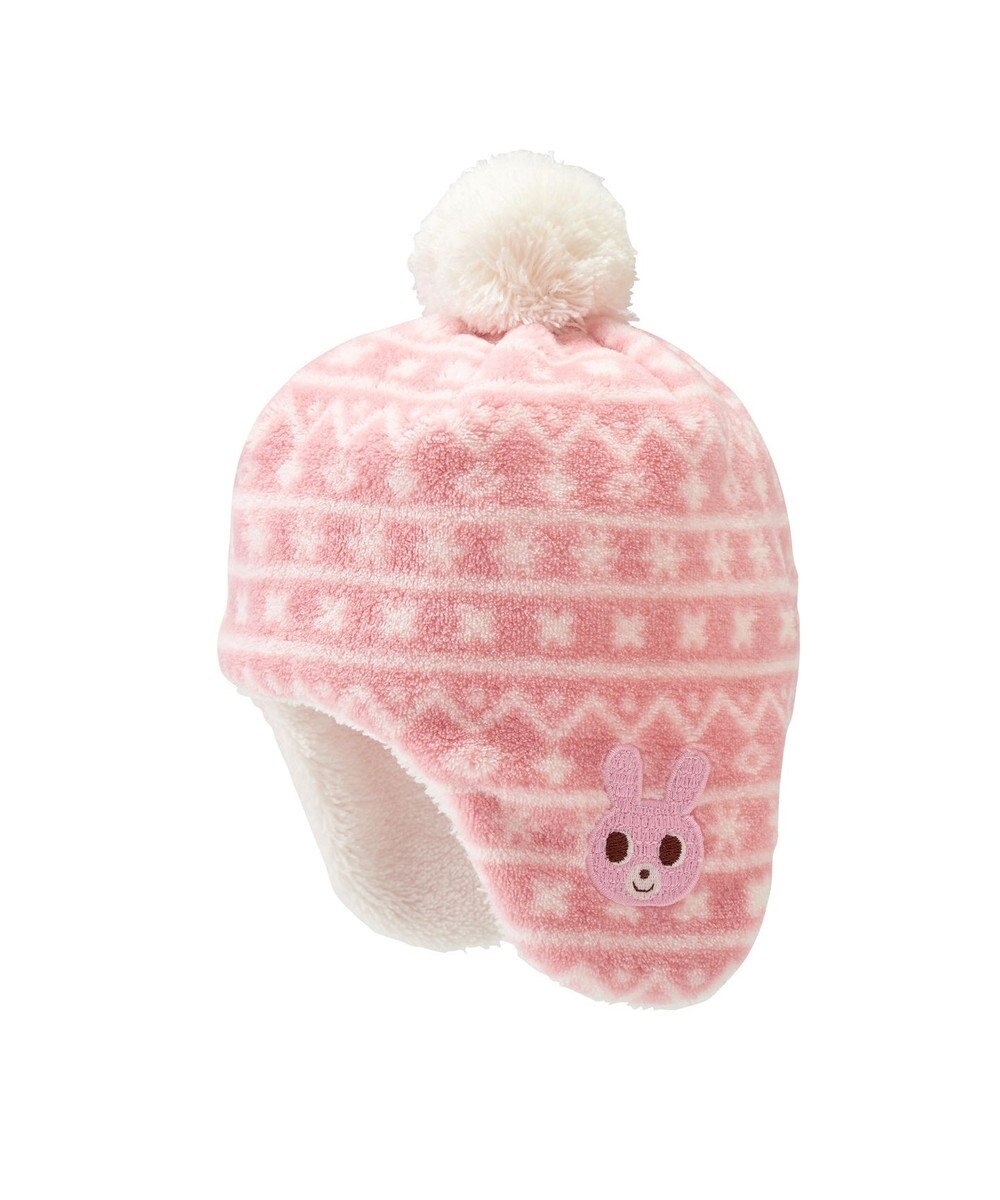 MIKI HOUSE HOT BISCUITS 【42-46cm】ぼん天付フリース素材の帽子 