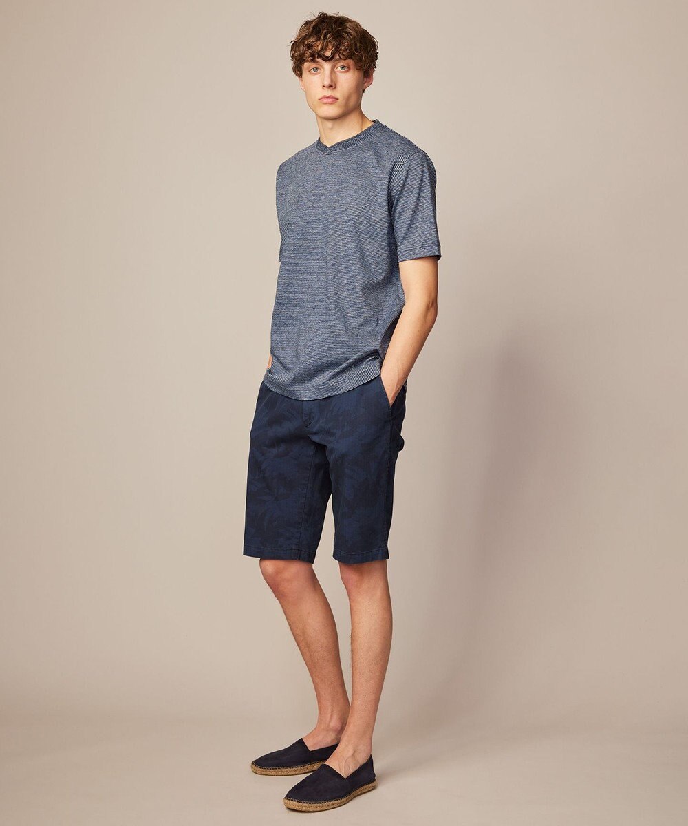 JOSEPH ABBOUD 【リネン素材/清涼感/吸水速乾】リネン天竺ボーダー Ｔシャツ 