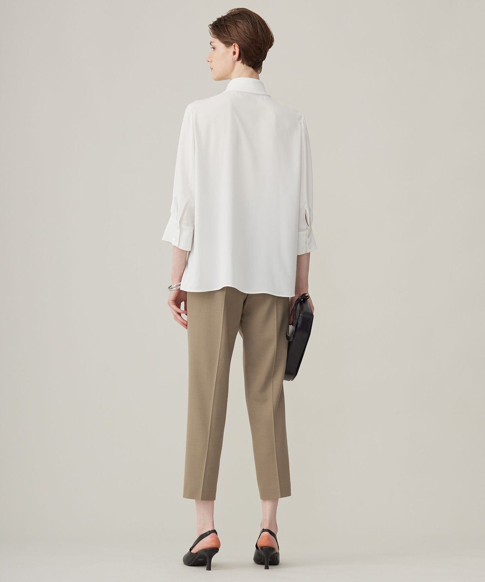 ICB L 【接触冷感・UVケア・速乾・洗える】BackSatinAmunzen ボウタイブラウス 