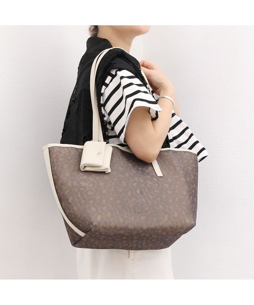 UNBILLION カシュカシュ cachecache / チュールメッシュヒョウ柄プリントトートＬ 
