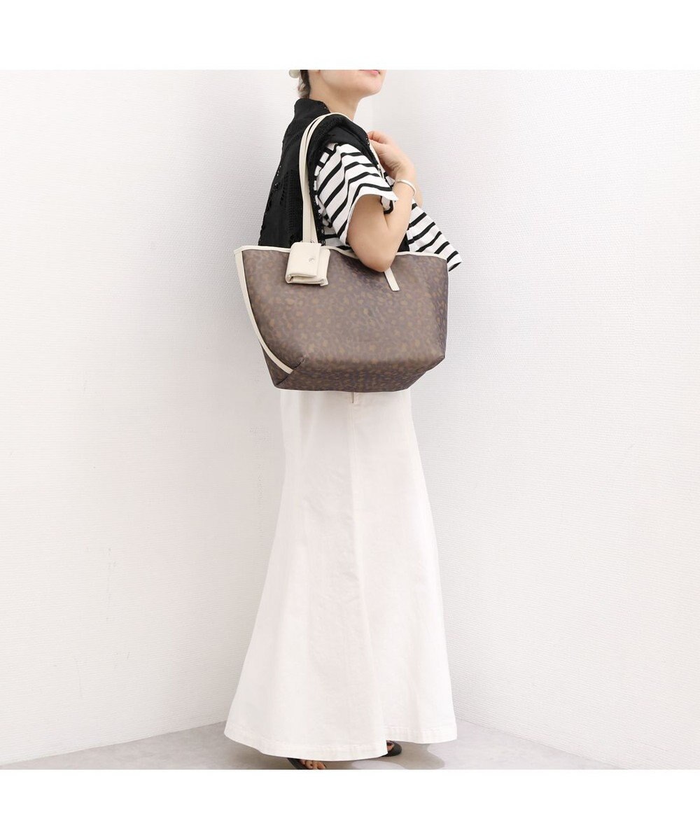 UNBILLION カシュカシュ cachecache / チュールメッシュヒョウ柄プリントトートＬ 