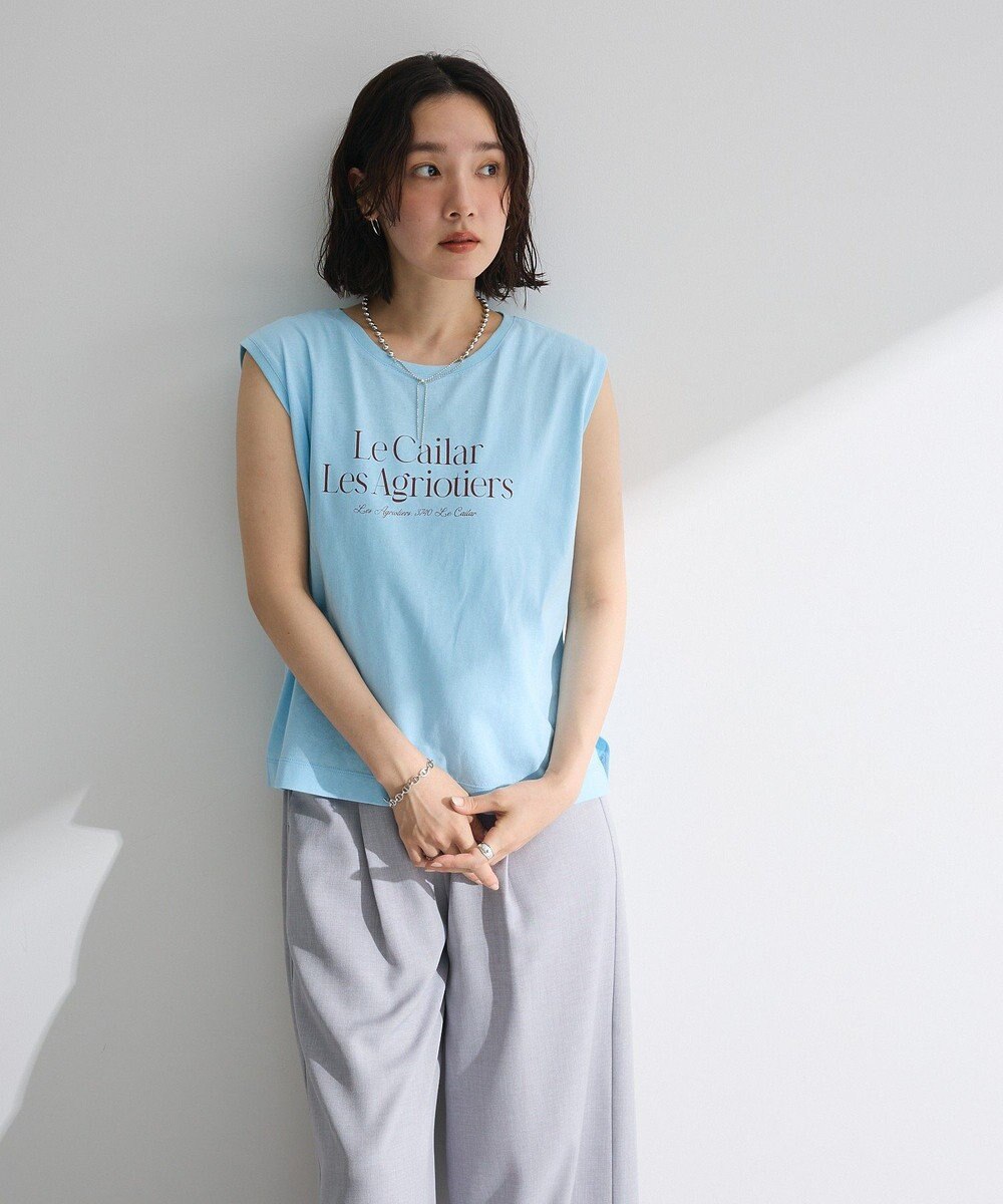 Green Parks ノースリーブフェミニンロゴプルオーバー 