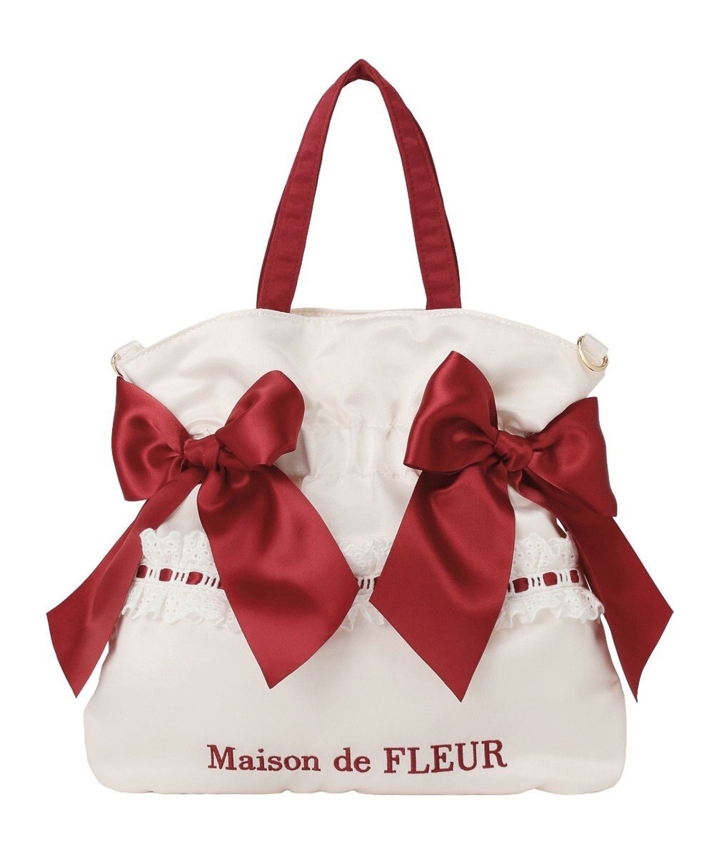 Maison de FLEUR ガトーフレーズダブルリボン2Wayトート 