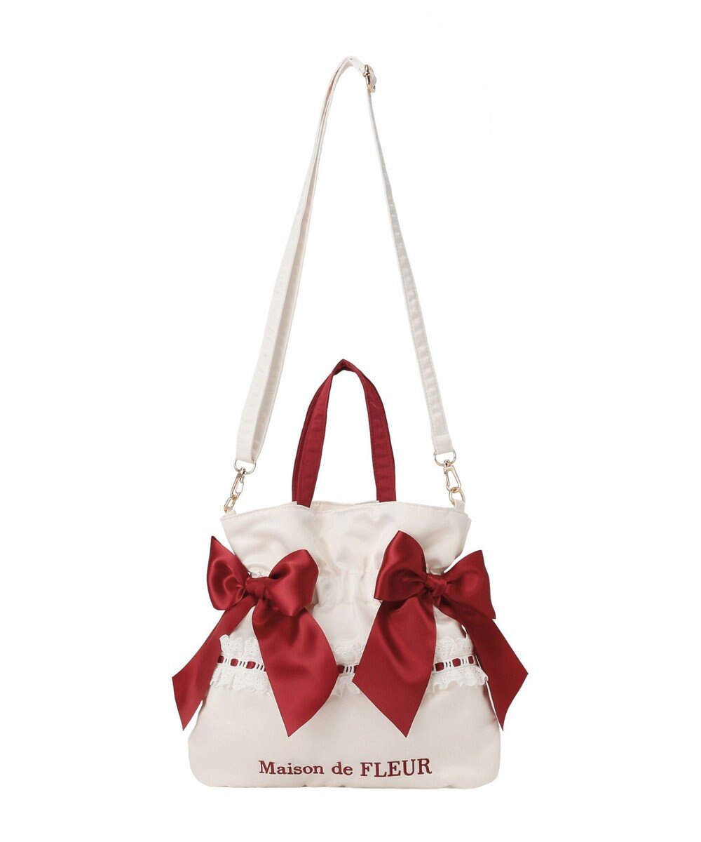 Maison de FLEUR ガトーフレーズダブルリボン2Wayトート 