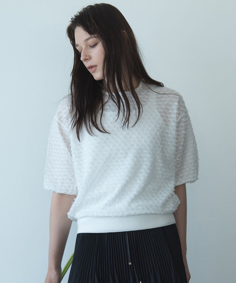 自由区 【カトリエムブーケ】Jacquard coupe シアージャカードニット 