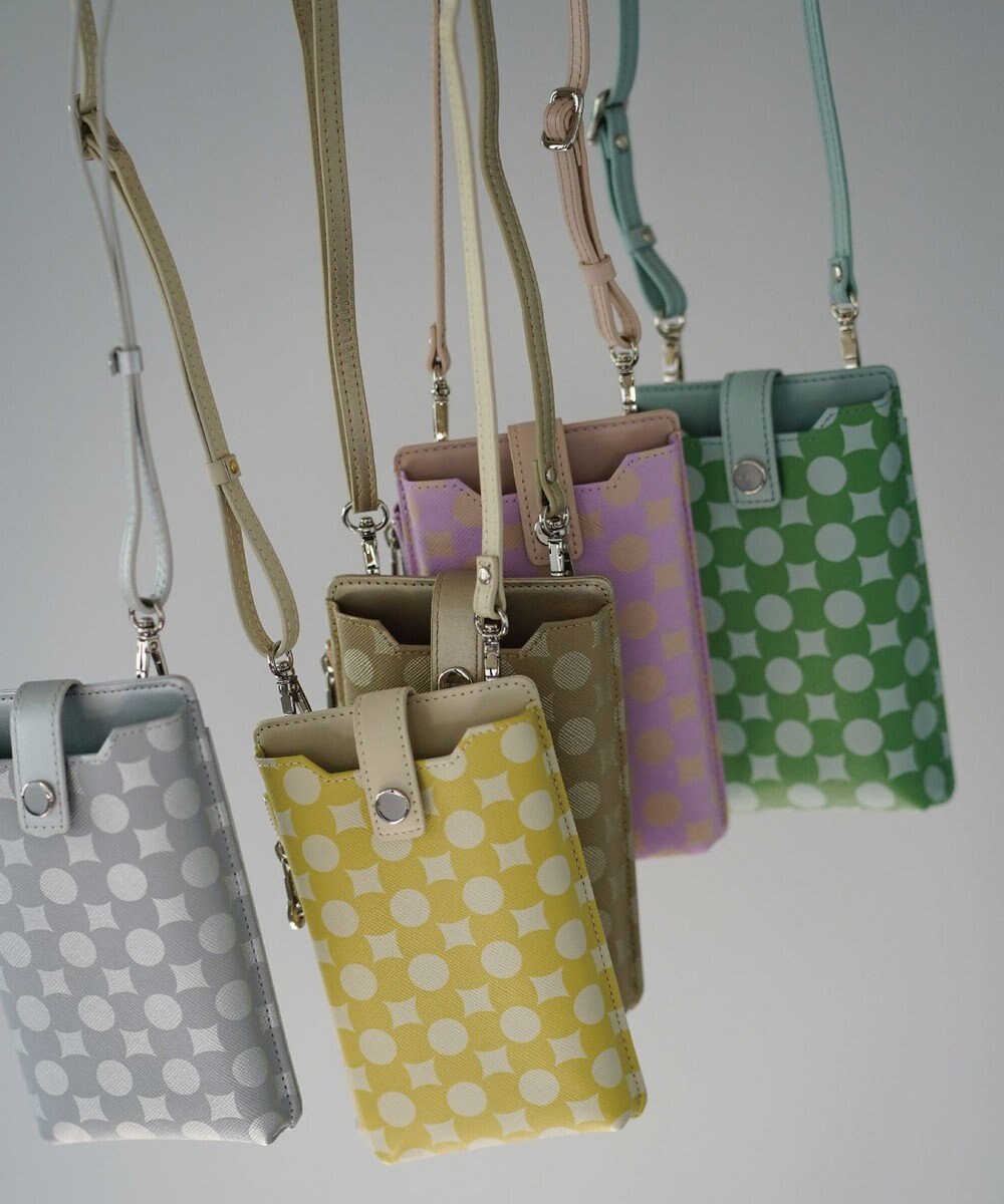 MIYABIYA La quoh with kirakaracho 南蛮七宝プリントレザー スマホショルダー 