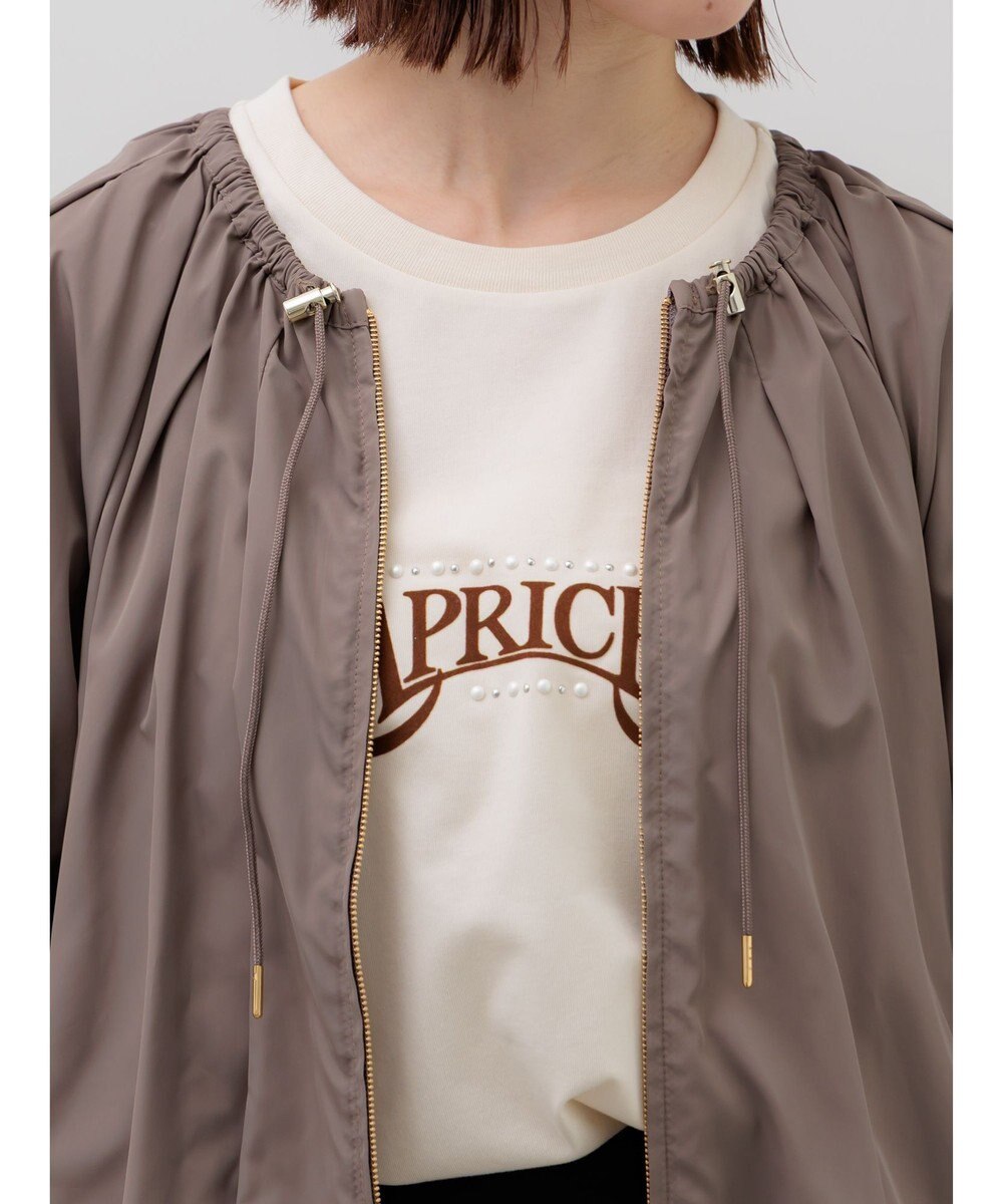 Te chichi ノーカラーギャザージップブルゾン 