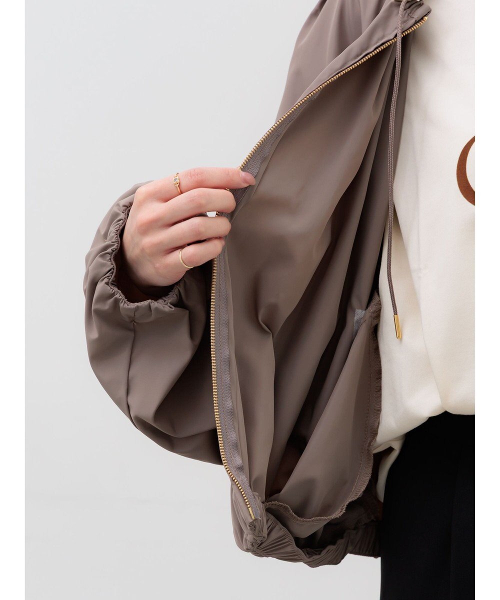 Te chichi ノーカラーギャザージップブルゾン 