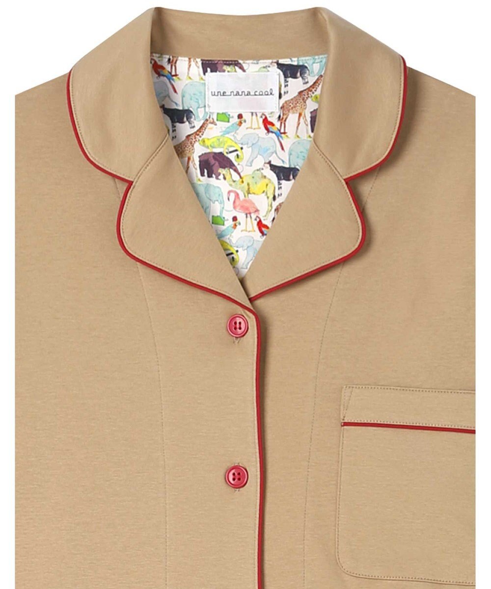 une nana cool 【綿100%】60/1 シルケットスムース 長袖開襟 MADE WITH LIBERTY FABRIC 