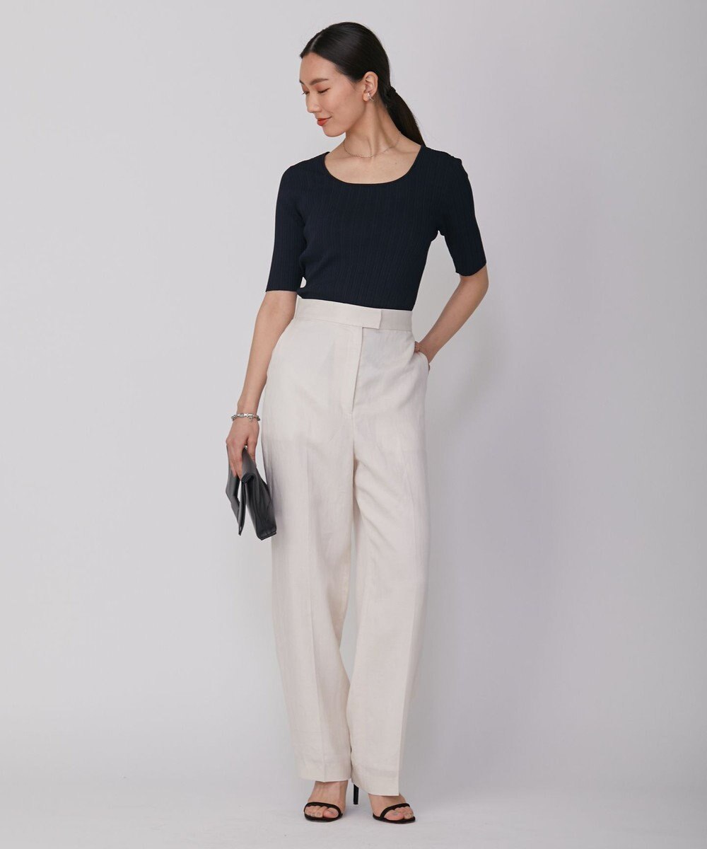 ICB L 【新色追加・洗える】シンセティックハイゲージ 5分袖リブニット 