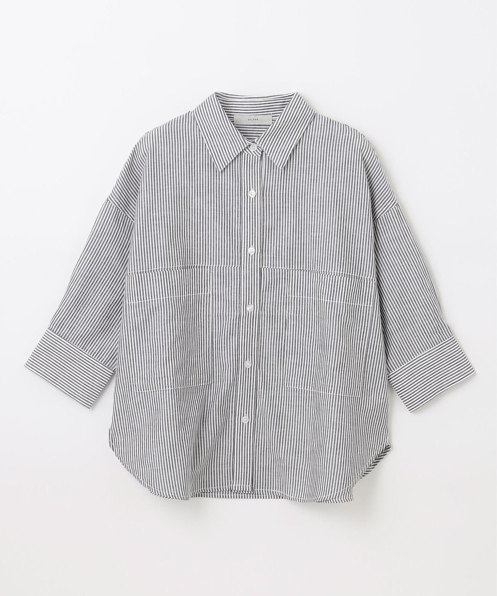 ANY 【洗濯機可能】ダブルポケット クロップドシャツ 