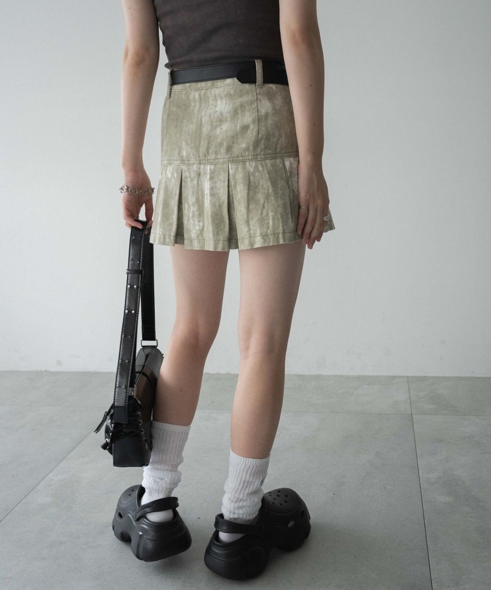 WEGO ウオッシュドプリーツミニスカート 