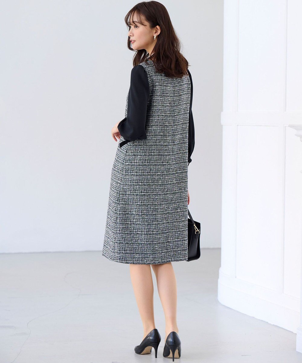 組曲 【KUMIKYOKU NAVY】ラメループモールツイード ワンピース 