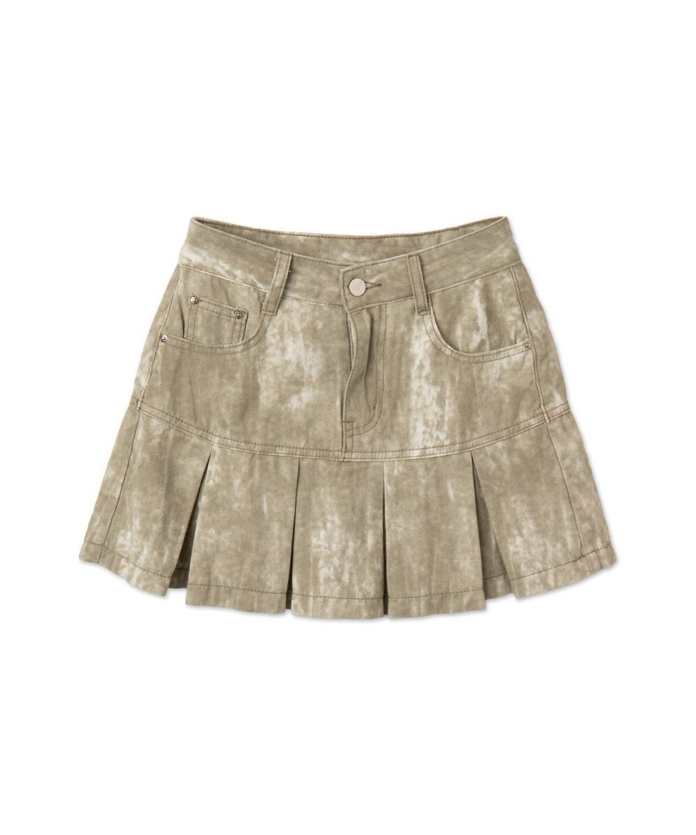 WEGO ウオッシュドプリーツミニスカート 