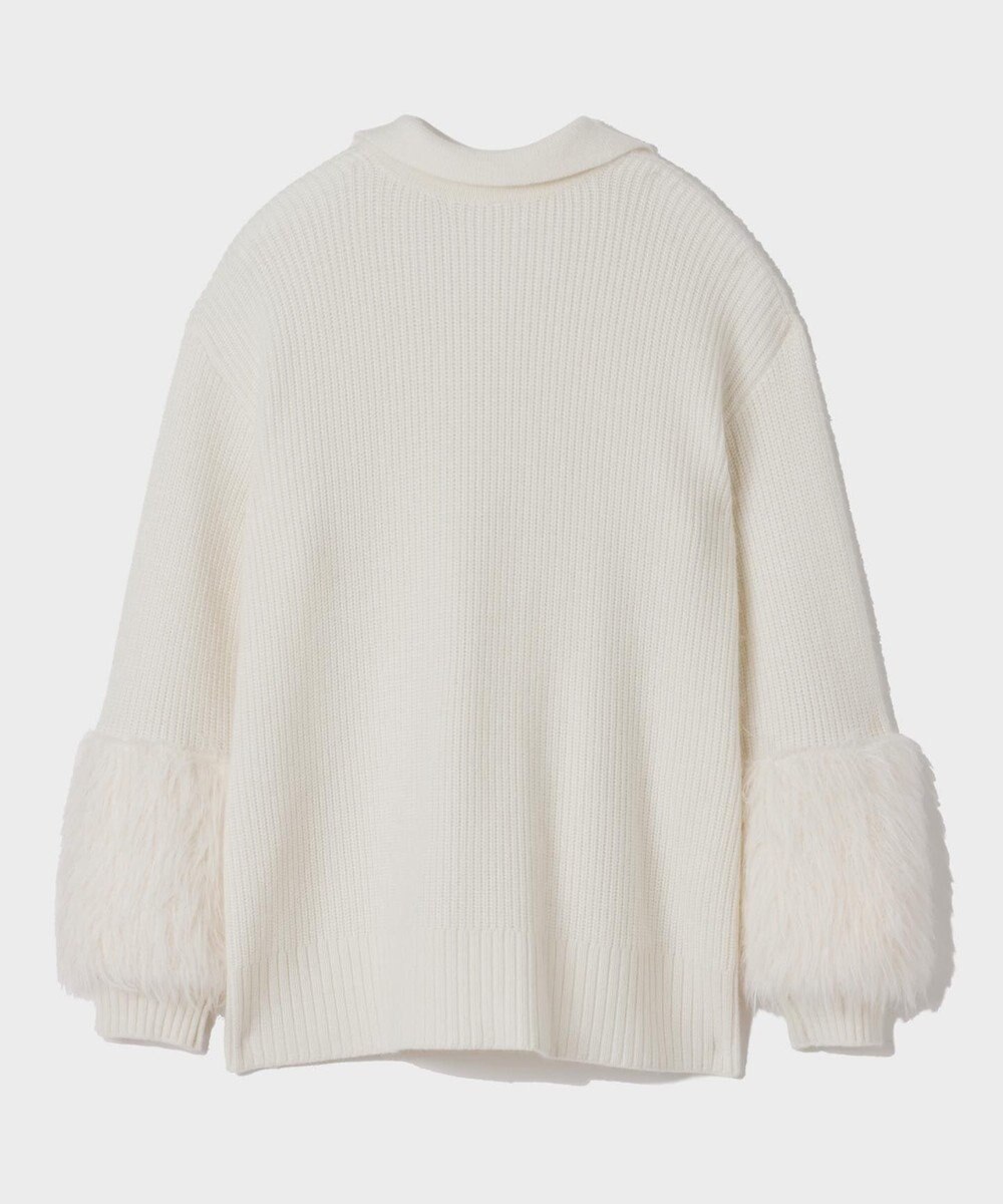 GRACE CONTINENTAL フェザースリーブニットトップ 