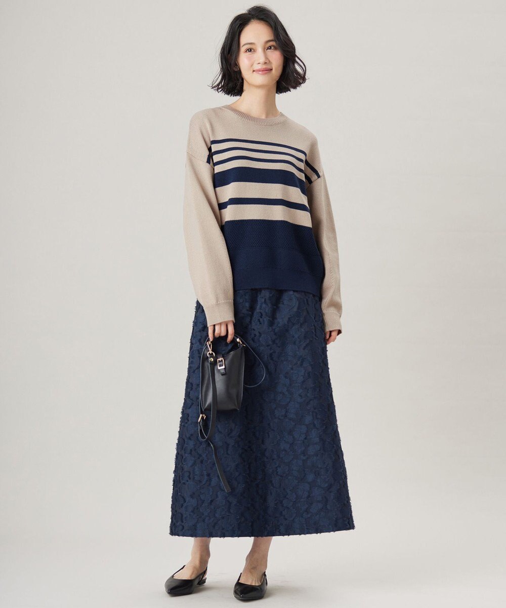 自由区 【洗える】コットンポリミドルゲージ ニット 