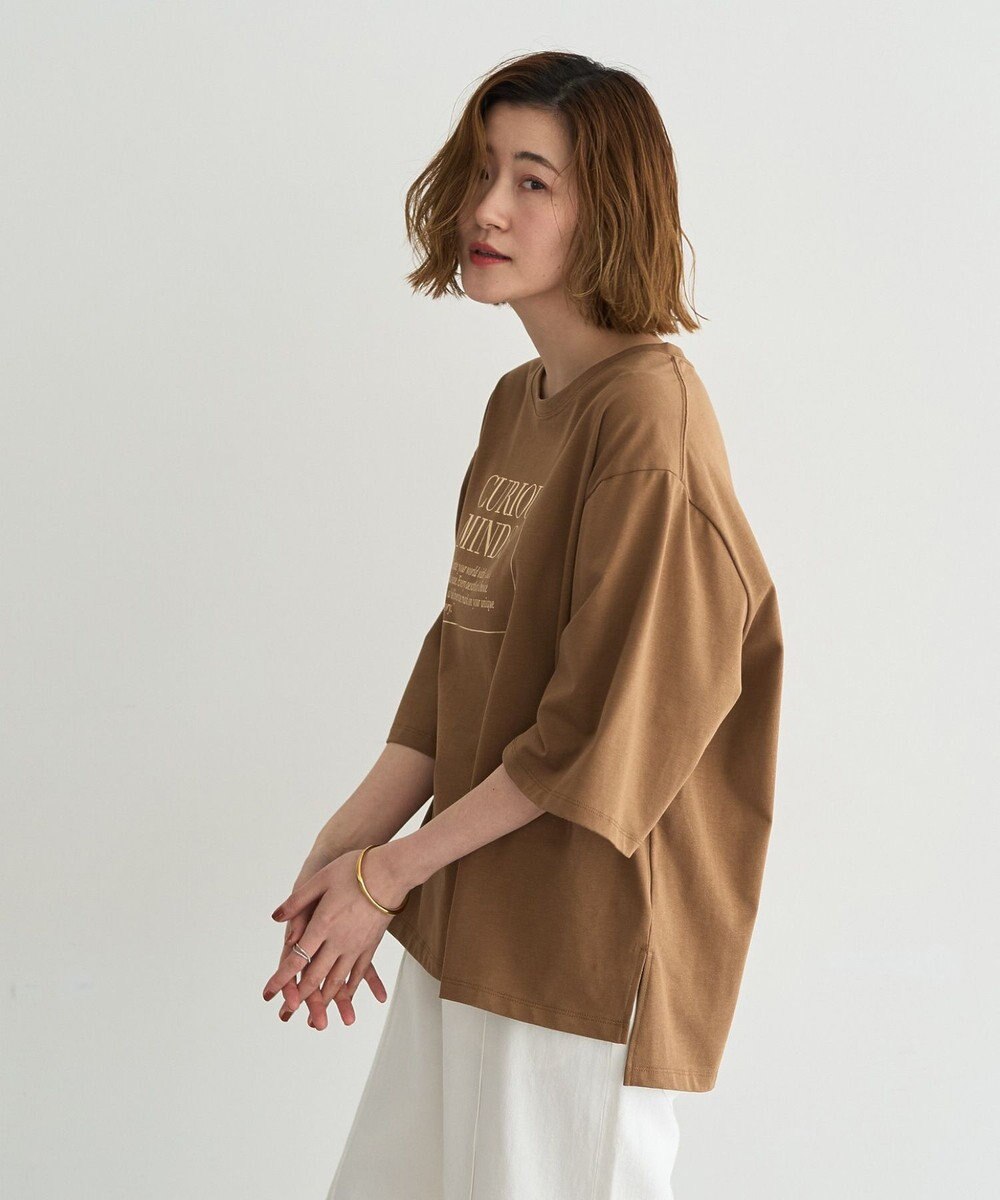 YECCA VECCA 【UVカット】ワイドスリーブ箔プリントTee 