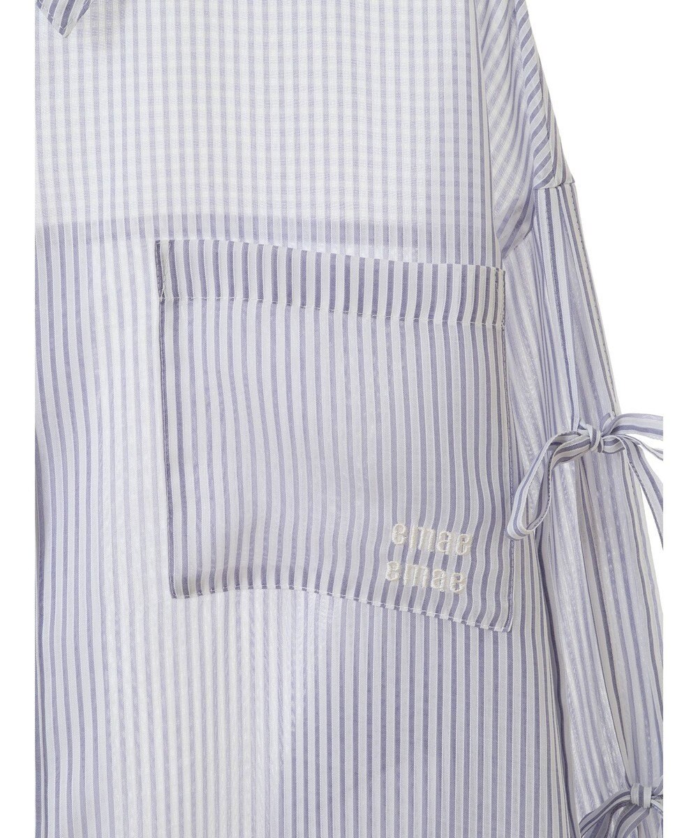 earth music&ecology 袖スリットリボンロングシャツ 