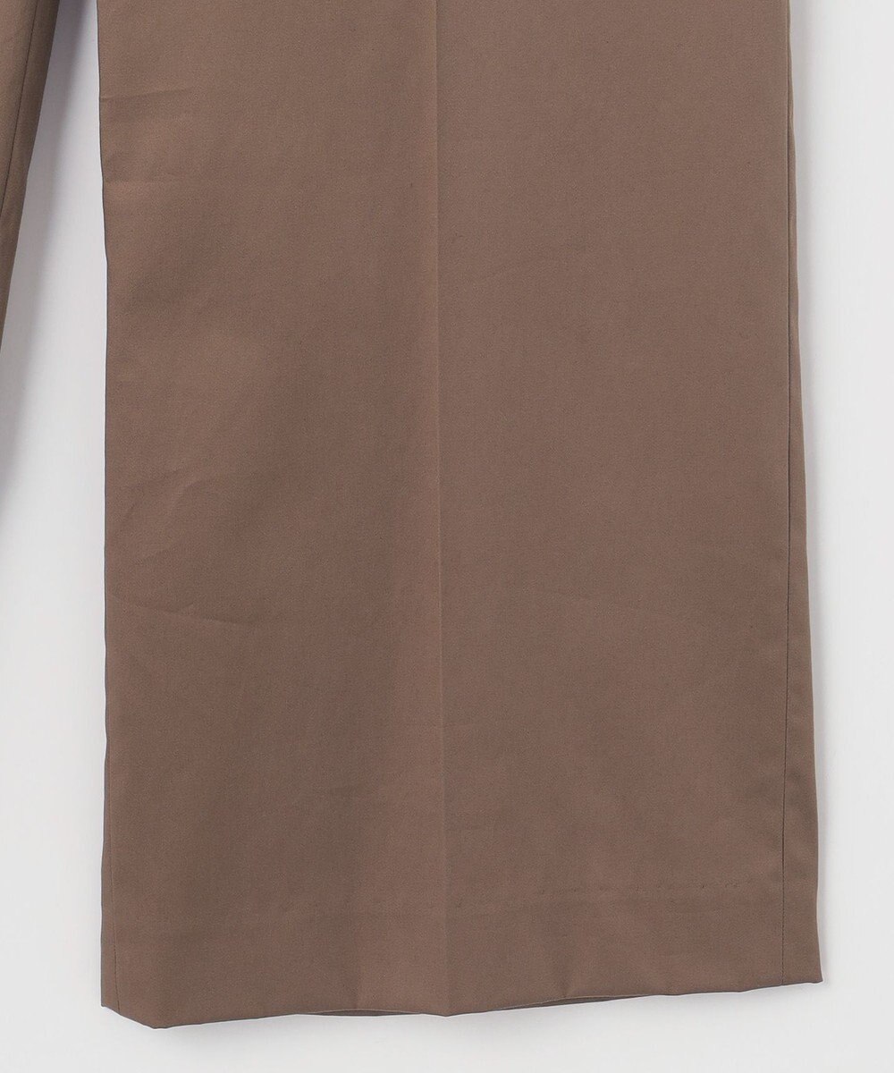 自由区 L 【接触冷感・洗える】コットンサテンストレッチクロップド丈ワイド パンツ 