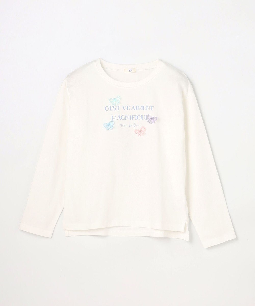 ANY KIDS 【綿100%】ロゴプリント 長袖Tシャツ 