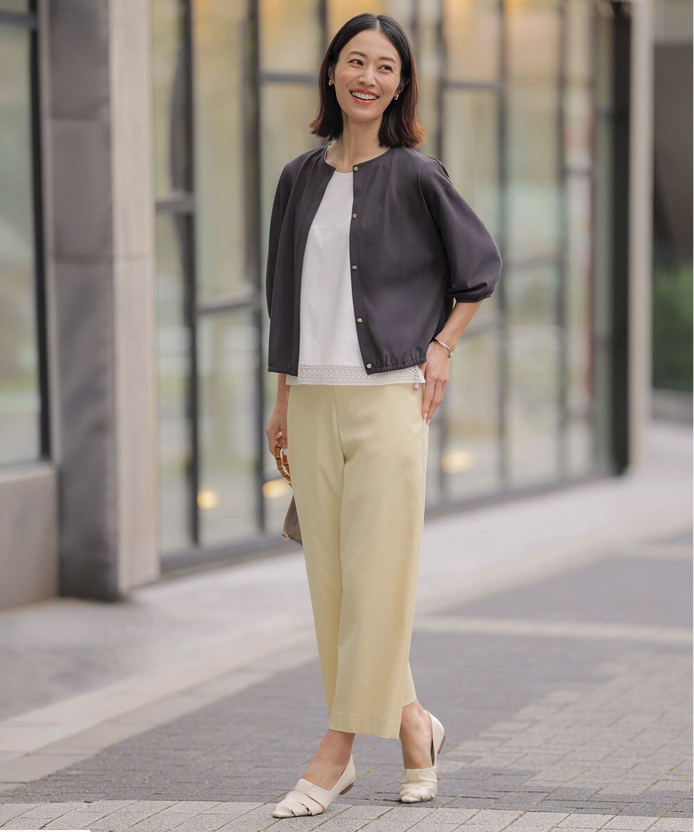 J.PRESS LADIES 【冷房対策に】シアードライトリコット クルーネック カーディガン 