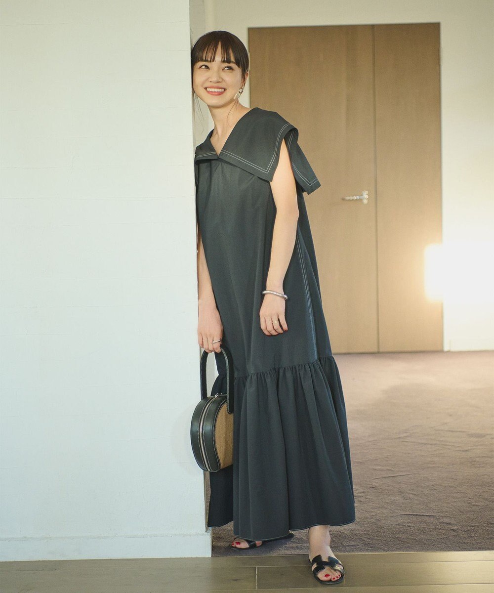 #Newans 【ANSWER for フォトジェニックスタイル】セーラーカラーティアードワンピース 