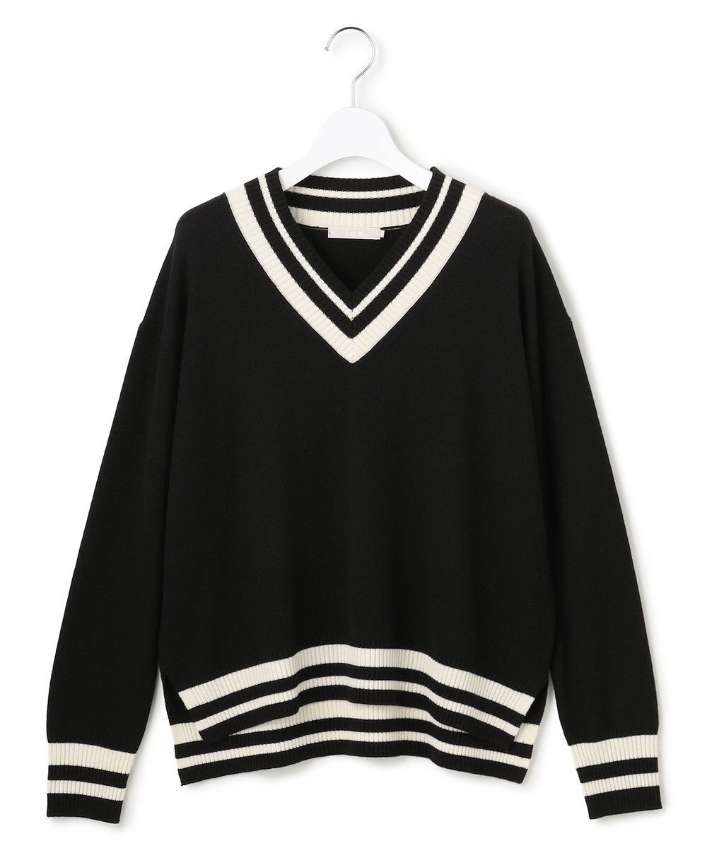 ICB ハイゲージソフトウール チルデンVネックプルオーバー 